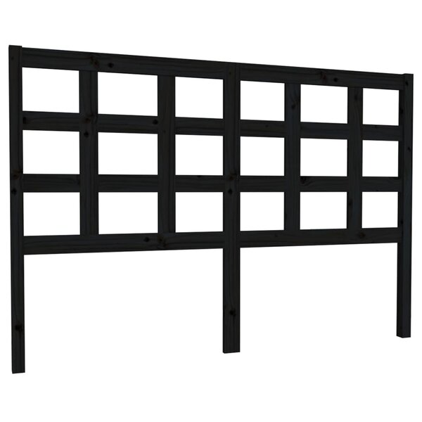 vidaXL Tête de lit Noir 145 5x4x100 cm Bois massif de pin