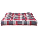 vidaXL Coussin de palette motif à carreaux rouge 70x70x12 cm tissu