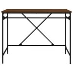 Bureau table poste de travail meuble d'ordinateur informatique étude chêne 100 x 50 x 75 cm bois d'ingénierie et fer brun 02_0023598