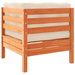 vidaXL Salon de jardin 4 Pièces avec coussins cire marron bois pin massif