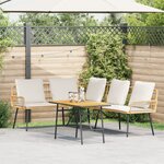 Ensemble de canapé de jardin 2 pièces avec coussins en poly rotin naturel