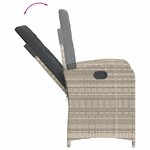 vidaXL Ensemble à manger de jardin et coussins 5 Pièces gris clair rotin