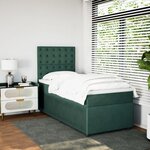vidaXL Sommier à lattes de lit et matelas Vert foncé 80x200 cm Velours