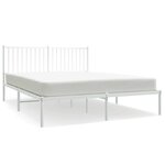 vidaXL Cadre de lit métal sans matelas et tête de lit blanc 150x200 cm