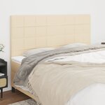 vidaXL Têtes de lit 4 Pièces Crème 80x5x78/88 cm Tissu