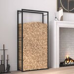 vidaXL Portant de bois de chauffage Noir mat 80x28x154 cm Acier