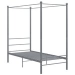 vidaXL Cadre de lit à baldaquin sans matelas gris métal 90x200 cm