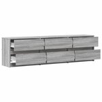 vidaXL Meuble TV avec LED sonoma gris 180x34x50 cm bois d'ingénierie