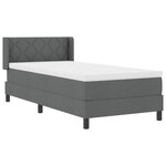 Lit à ressorts vidaXL avec matelas gris foncé 90x190 cm en tissu
