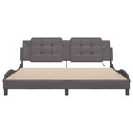 vidaXL Cadre de lit avec LED sans matelas gris 180x200 cm
