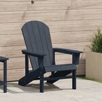 vidaXL Chaise Adirondack bleu marine 74x82x91 cm HDPE