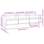 vidaXL Meuble TV noir 150x30x44 5 cm bois d'ingénierie
