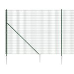 vidaXL Clôture en treillis métallique et piquet d'ancrage vert 2 2x10m