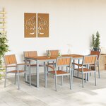 vidaXL Ensemble de salle à manger de jardin 7 pièces en bois solide d'acacia et métal