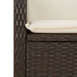 vidaXL Ensemble à manger de jardin et coussins 9 Pièces marron poly rotin