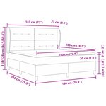 Lit Box Spring vidaXL avec Matelas Gris clair 180x200 cm Velours