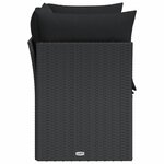 vidaXL Canapé de jardin avec coussins 2 places noir résine tressée