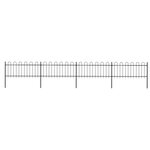 vidaXL Clôture de jardin avec dessus en cerceau Acier 6 8 x 0 8 m Noir