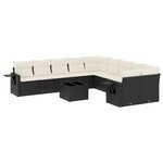 vidaXL Salon de jardin 11 Pièces avec coussins noir résine tressée