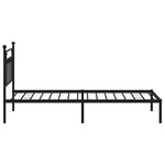 vidaXL Cadre de lit métal sans matelas avec tête de lit noir 100x190cm