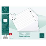 Intercalaires Imprimés À Touches Plastifiées - 10 Touches 1 À 10 - A3 - Blanc - X 10 - Exacompta