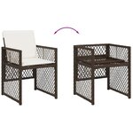 vidaXL Ensemble à manger de jardin et coussins 9 Pièces marron poly rotin