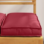 vidaXL Coussins Pallet pour assise 4 Pièces Rouge vin 40x40x8 cm Tissu Oxford