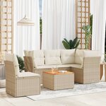 vidaXL Salon de jardin avec coussins 6 Pièces beige résine tressée