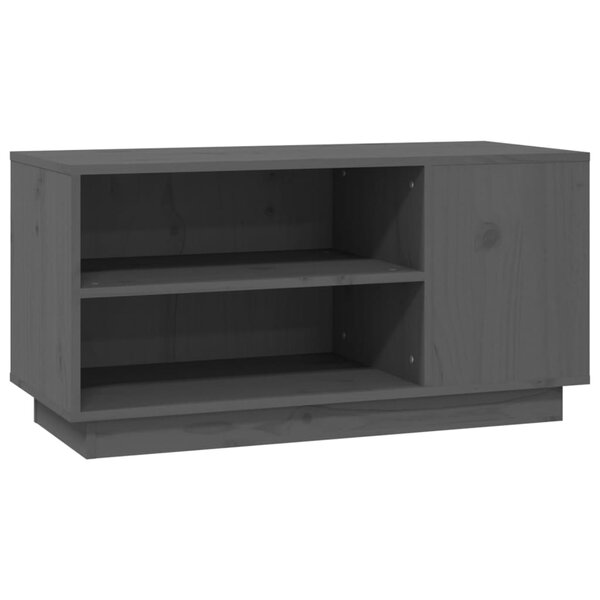 vidaXL Meuble TV Gris 80x35x40 5 cm Bois de pin massif