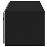vidaXL Meuble TV mural avec lumières LED noir 80x35x31 cm