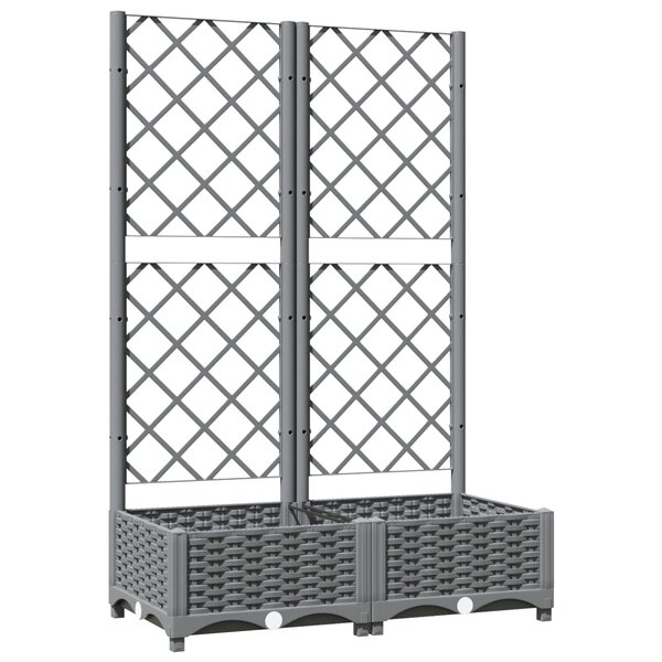 vidaXL Jardinière avec treillis Gris clair 80x40x121 5 cm PP