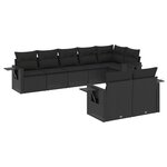 vidaXL Salon de jardin 8 Pièces avec coussins noir résine tressée
