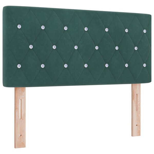 Tête de lit vidaXL en velours vert foncé avec boutons en cristal 90 cm