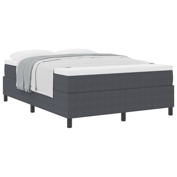 vidaXL Lit à ressorts avec matelas gris foncé 140x200 cm Tissu côtelé