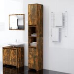 vidaXL Armoire de bain Chêne fumé 30x30x183 5 cm Bois d'ingénierie
