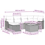 Ensemble de 7 Pièces de Canapé de Jardin avec Coussins Noir Rattan Poly