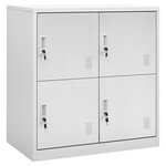 vidaXL Armoires à casiers 2 Pièces Gris clair 90x45x92 5 cm Acier