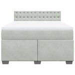 vidaXL Sommier à lattes de lit et matelas Gris clair 140x200cm Velours