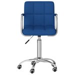 vidaXL Chaise pivotante de salle à manger Bleu Tissu