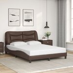 vidaXL Cadre de lit avec LED sans matelas marron 120x200 cm