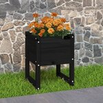vidaXL Jardinière Noir 40x40x52 5 cm Bois massif de pin
