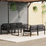 vidaXL Salon de jardin 6 Pièces avec coussins Aluminium Anthracite