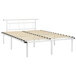vidaXL Cadre de lit sans matelas blanc métal 140x200 cm