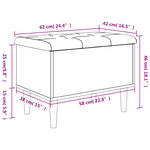vidaXL Banc de rangement gris béton 62x42x46 cm bois d'ingénierie