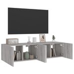vidaXL Meubles TV muraux et lumières LED 2Pièces sonoma gris 60x35x31 cm