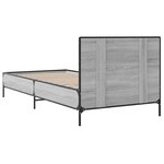 vidaXL Cadre de lit sonoma gris 90x200 cm bois d'ingénierie et métal