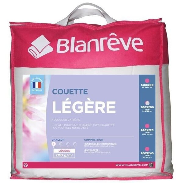 Couette légère en microfibre - 200 x 200 cm - Blanc