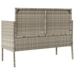 vidaXL Banc de jardin avec coussins gris clair résine tressée