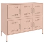 vidaXL Buffet rose 100 5x39x79 cm acier