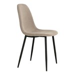 2 chaises de salle à manger en polyester pierre avec pieds noirs